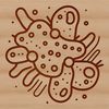A detailed illustration of a bacteria cell with various organelles.