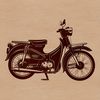 A detailed digital illustration of a motorcycle with sleek design lines.