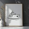 Vector Boat Design for Crafting A digital illustration of a boat in vector format, suitable for use in various design applications.