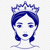 A royalty-inspired female figure in traditional attire, suitable for vector design projects.