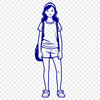 Cute Girl Clip Art SVG Design Simple girl SVG design for cutting machines and digital editing.