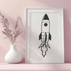 Beautiful Rocket SVG Image A futuristic spacecraft with sleek lines and metallic details, ready for vector manipulation.