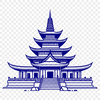 Buddhist Temple Illustration SVG A detailed SVG design of a serene Buddhist temple with intricate carvings and Eastern-inspired details.