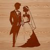 Wedding Clip Art Vector Design Free Download Wedding-themed clip art illustration featuring a bride and groom.