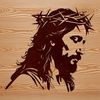 Bold Religious SVG Design A digital illustration of Jesus' head in a simple, bold design.