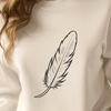 Soft Rounded Edge Feather SVG Icon A single white feather with soft, rounded edges, suitable for digital cutting or laser engraving.