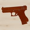Vector graphic illustration of a pistol, suitable for digital cutouts and designs.