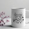 Floral Patterned Jaguar Design A stylized illustration of a jaguar in a floral pattern.