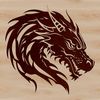 Dragon Vector Art Graphic A stylized illustration of a mythical creature's head with dragon-like features, suitable for vector design projects.