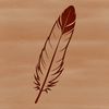 An intricate illustration of a bird's feather with detailed lines and shapes, suitable for vector art and design projects.