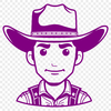 Simple Cowboy Silhouette A simple line illustration of a cowboy in classic attire.