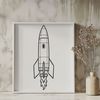 High-Tech Rocket Ship Design A high-resolution illustration of a futuristic spaceship in space.