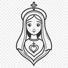 Vector Art Iconography A stylized illustration of the Immaculate Heart, suitable for vector art design.