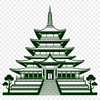 Exotic Eastern Architecture Illustrative rendering of a traditional Buddhist temple with ornate architecture