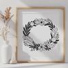 Beautiful Floral SVG Wreath Design A digital illustration of a wreath created using SVG graphics.