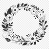 An illustrated SVG floral wreath design suitable for digital crafting projects.