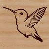 Feathered Frenzy Free Vector Bird A small, iridescent bird with a long beak and wings in flight, suitable for vector art designs.