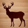 Line Art Deer Design A digital depiction of a deer as a line art design suitable for various creative projects.