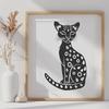 Furry Friend SVG Design A sleek, wild animal with a big cat's face and agile body sitting in a naturalistic pose.