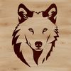 SVG Vector Design Wolf Head Wild animal silhouette vector design of a wolf's head.