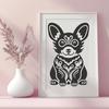 Ornate Corgi Drawing