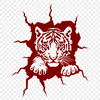 Artistic Peeking Tiger Artwork