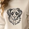 Ornate Australian Shepherd In SVG & DXF