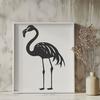 Single Pink Bird Standing Tall A vector graphic depiction of a single flamingo standing on one leg.
