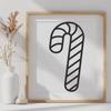 Candy Cane Simple Line Drawing In PNG File Format For Free Download