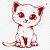 Artistic Kitten Vector Drawing - Free SVG