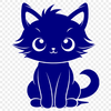 Artistic Sitting Cat SVG