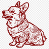 Floral Corgi Vector Art