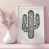 Free Unique Cactus Stencil PNG - Commercial Use