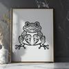Delicate Toad Illustration for Vector Art Projects An ornate illustration of a toad in full body view, suitable for vector art and design projects.