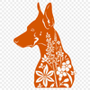 Floral Doberman Pinscher PNG