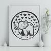 Artistic Standing Elephant Clipart