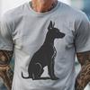 Creative Sitting Doberman Pinscher Illustration