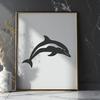 Detailed Dolphin Graphic Design SVG File A detailed illustration of a dolphin in full body, suitable for vector art and design.