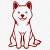 Sitting Shiba Inu Digital Drawing