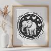 Standing Elephant Drawing - Free PNG