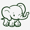 Free Standing Elephant Digital Drawing - SVG