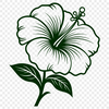 Hibiscus In DXFs - Free Commercial Use License