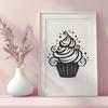 Cupcake Stencil In PNG File Format For Free Download