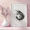 Shrimp Clipart In DXF File Format For Free Download