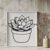 Floral Desert Plant - Laser Cutter PNG