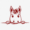 Unique Peeking Horse - DXF Digital File