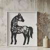 Stylized Horse Illustration for Digital Design A stylized illustration of a horse in full body form.