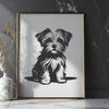 Sitting Morkie Digital Drawing - PNG Free Download