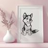 Sitting Husky Decal