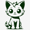 Cute Cat Vector Illustration In DXF For Free Download